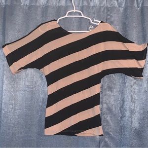 Top borderline simple stripe kimono T